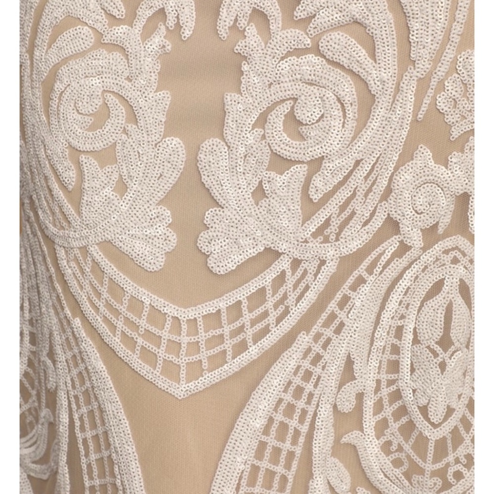 Lulus Always Adored White and Nude
Sequin Mermaid Maxi Wedding Dress XS - Picture 3 of 13
